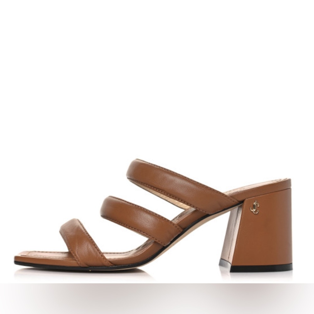 JIMMY CHOO Nappa Auna 65 Mule Sandals 37 Brown